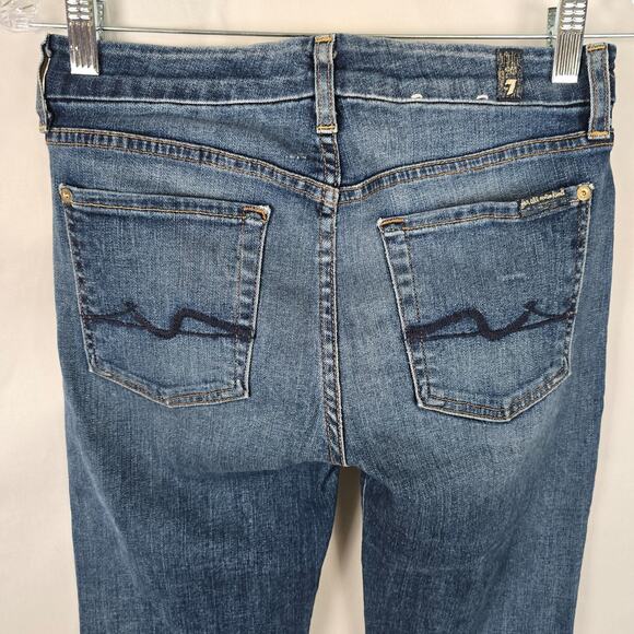 7 For All Mankind Jeans Women's 27 Blue Dark Wash Kimmie Bootcut - Picture 3 of 16